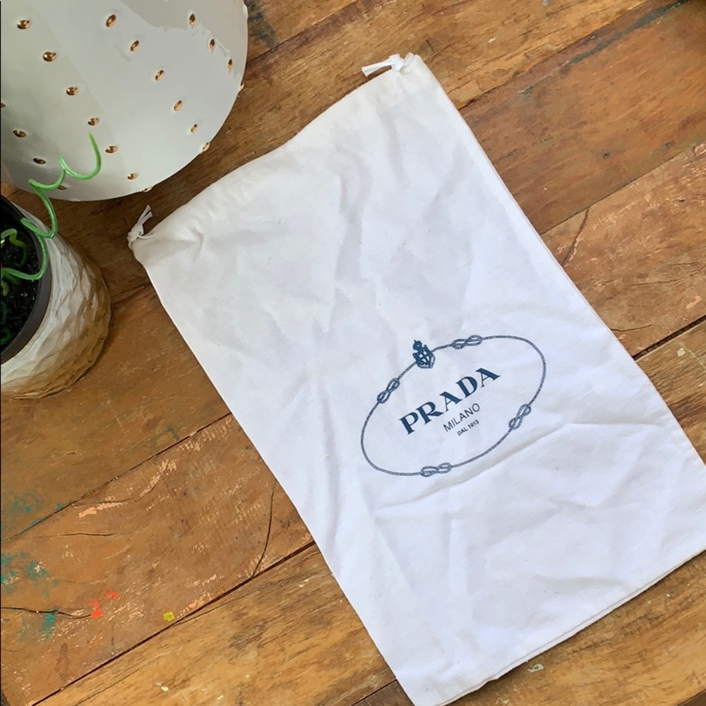 PRADA ecru shoe bag